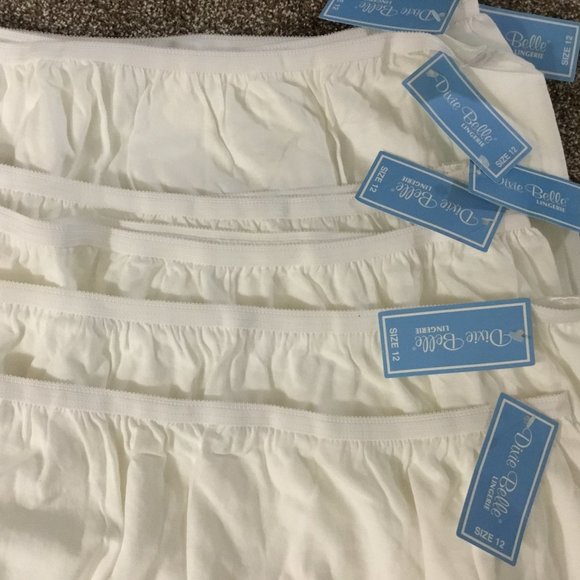 Dixie Belle Underwear 7 pair of Panties White Full Figure NEW Plus Queen Size 12 - Picture 3 of 10